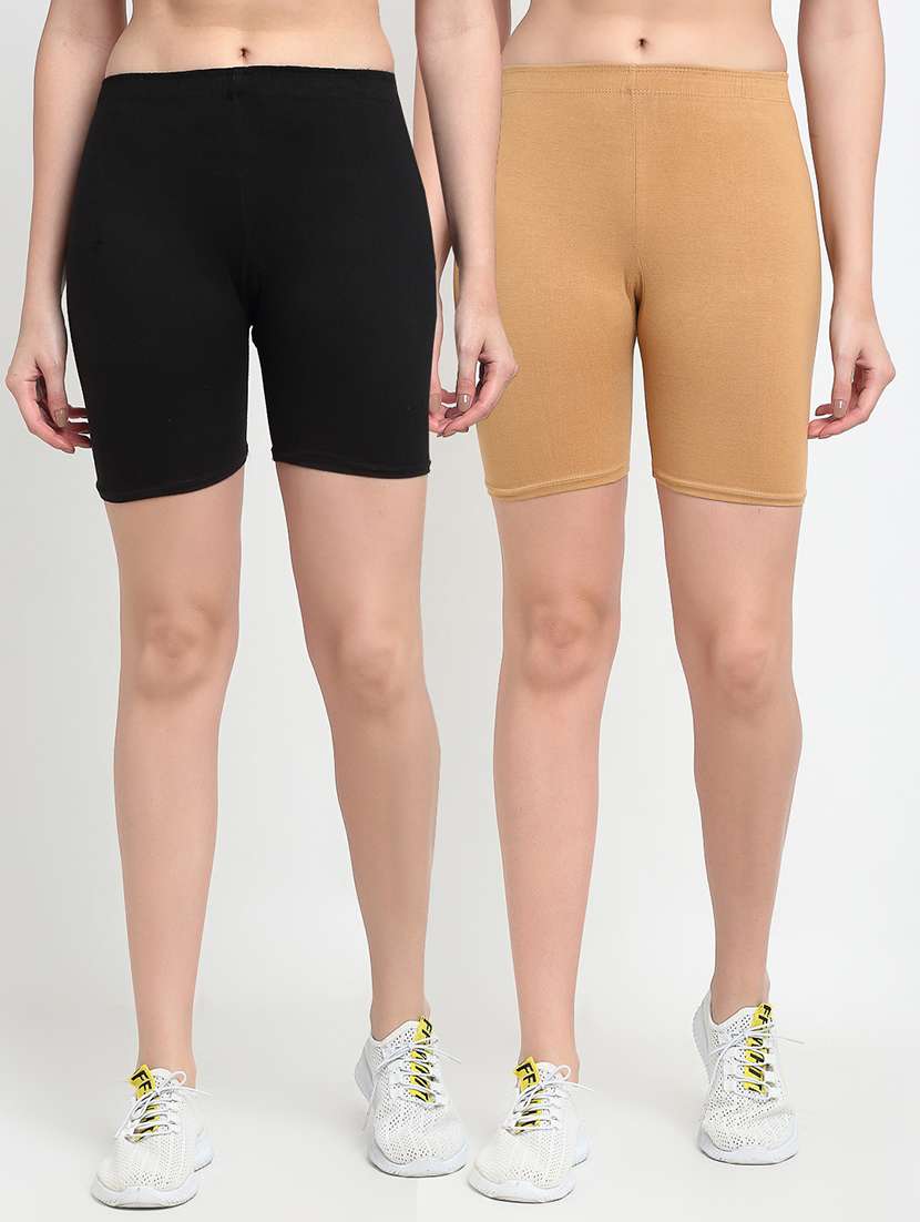 pack of 2 mid rise solid short - 18903758 -  Zoom Image - 0