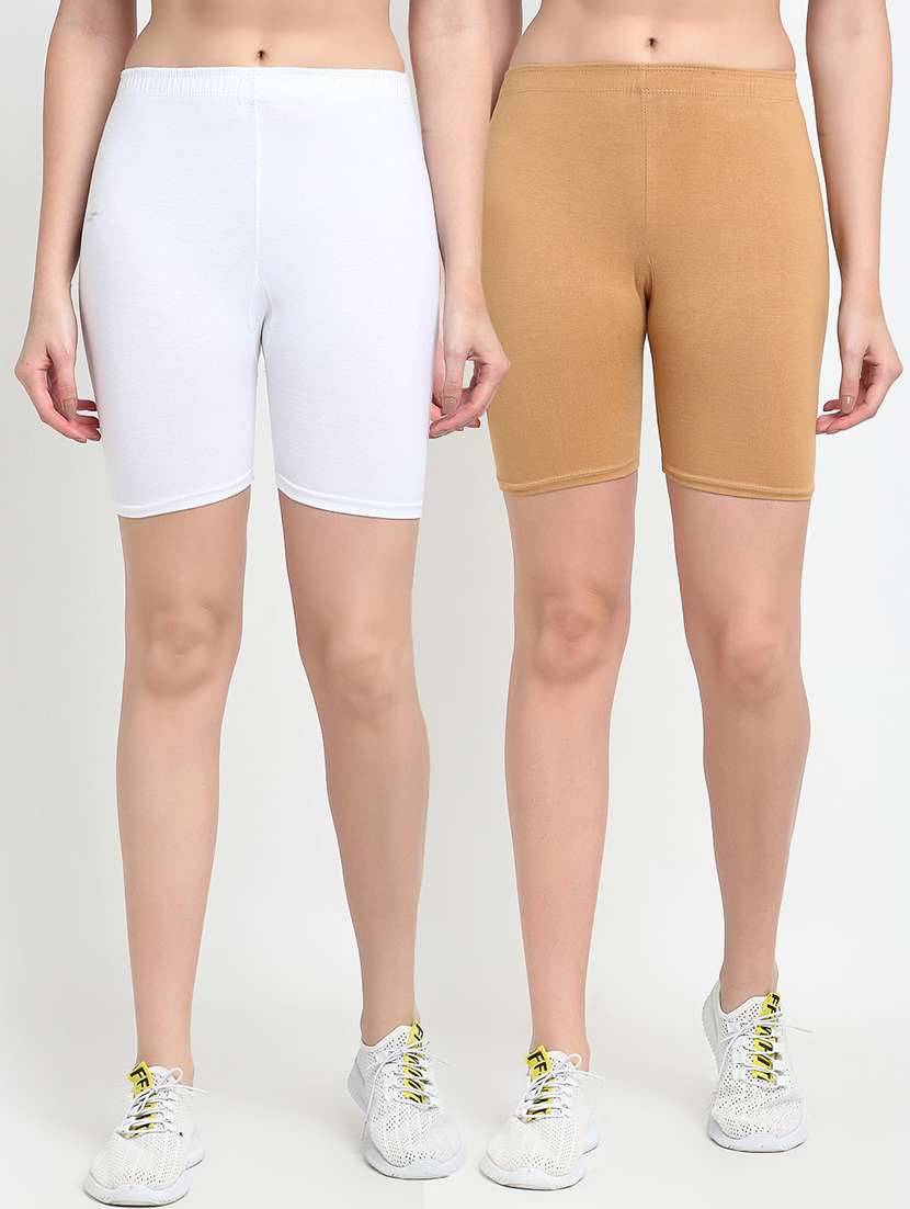 pack of 2 mid rise solid short - 18903767 -  Zoom Image - 0
