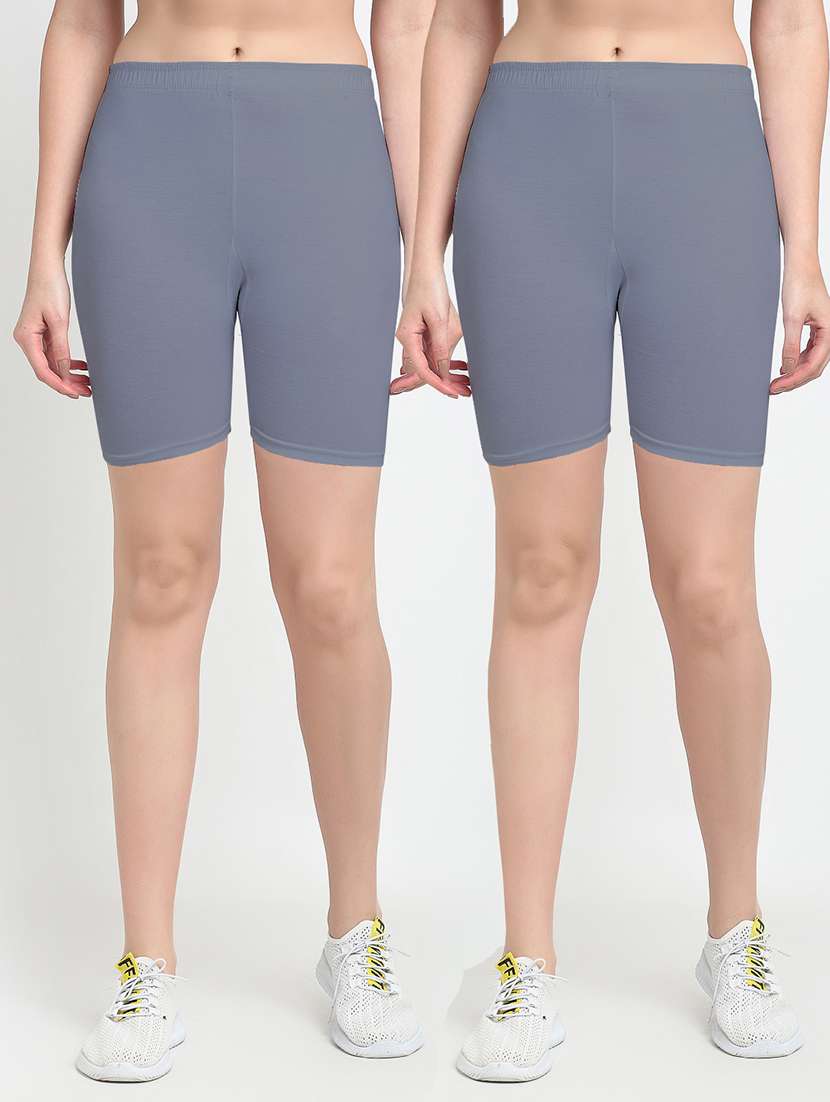 pack of 2 mid rise solid short - 18903780 -  Zoom Image - 0