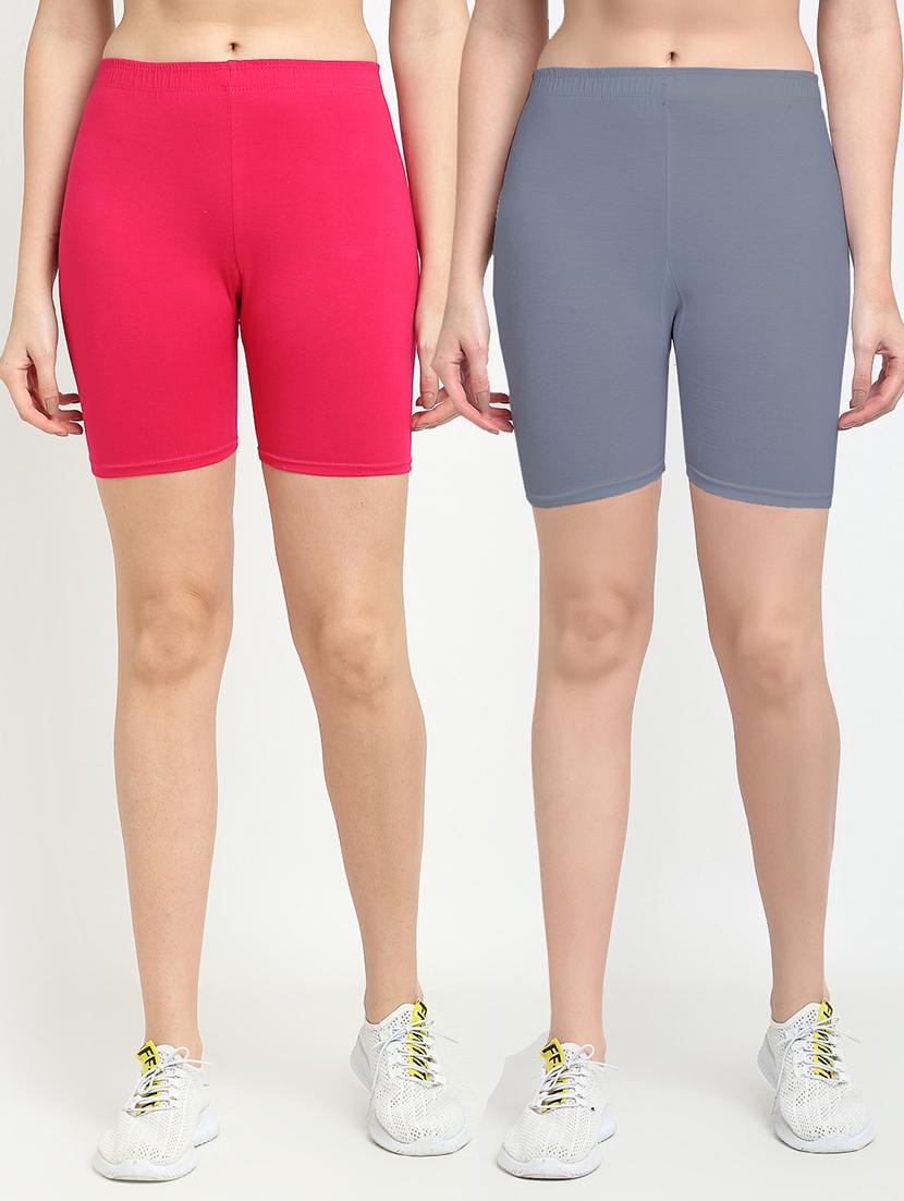 pack of 2 mid rise solid short - 18903781 -  Zoom Image - 0