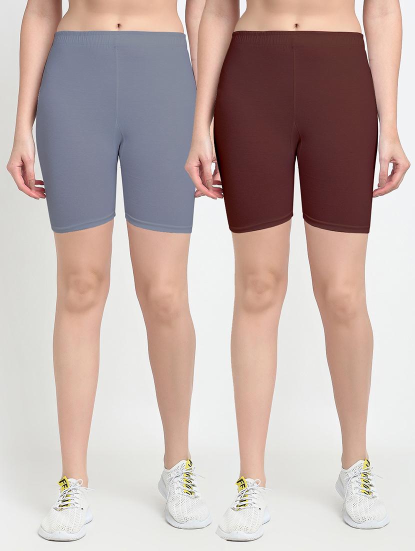 pack of 2 mid rise solid short - 18903785 -  Zoom Image - 0