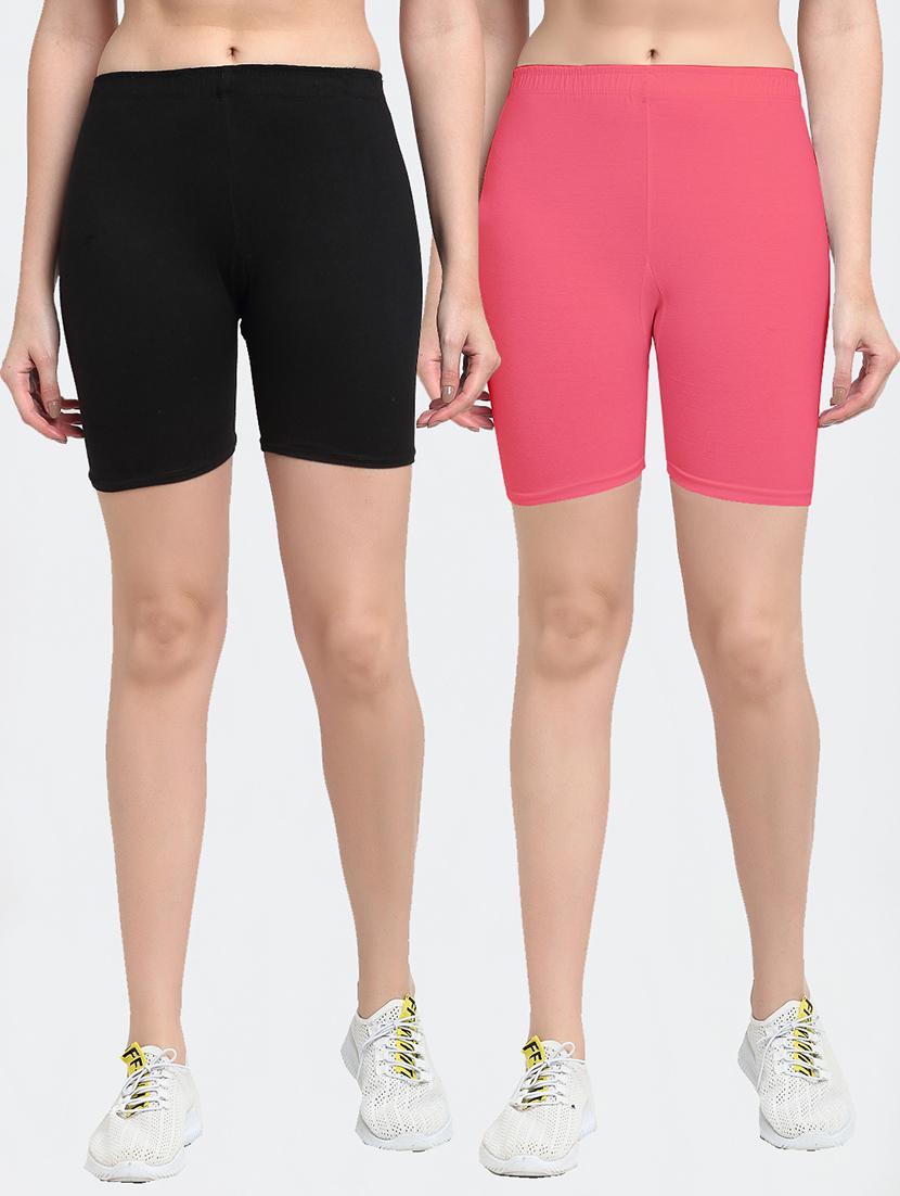 pack of 2 mid rise solid short - 18903937 -  Zoom Image - 0