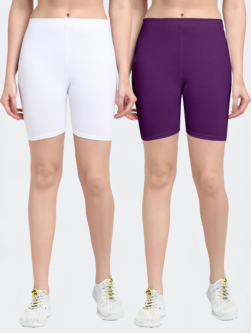 pack of 2 mid rise solid short - 18903943 -  Zoom Image - 0