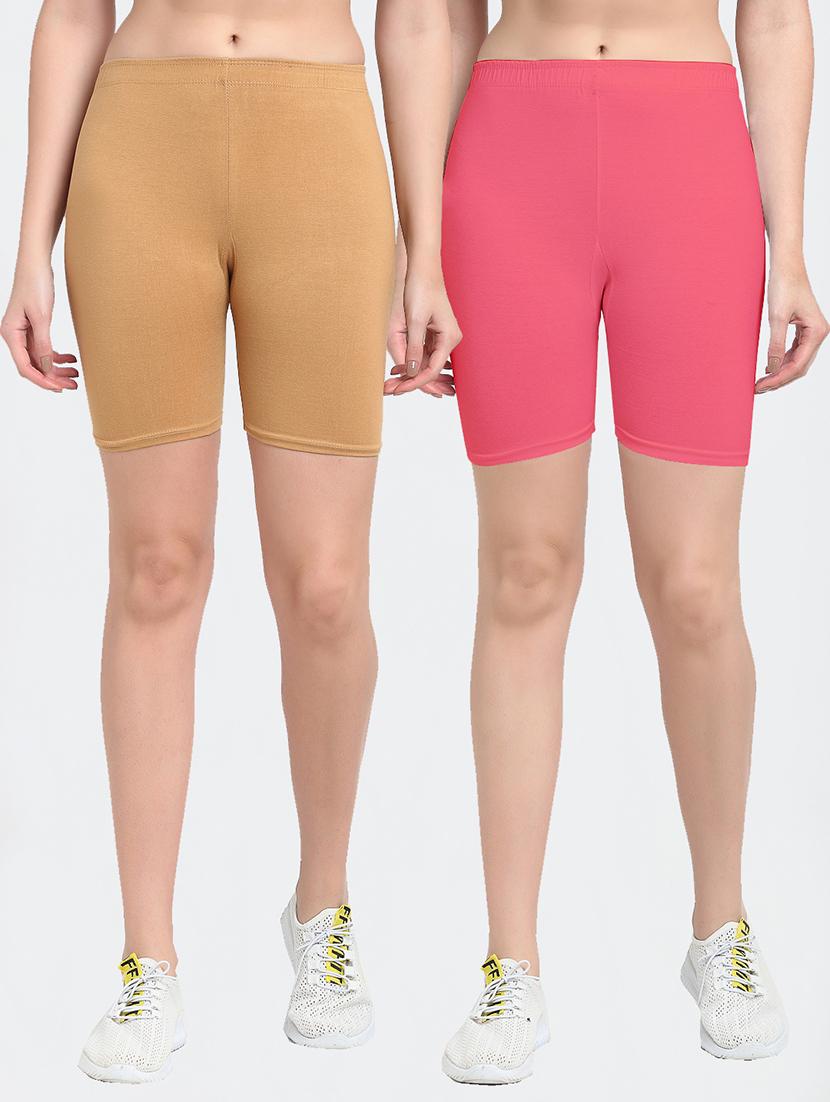 pack of 2 mid rise solid short - 18903971 -  Zoom Image - 0