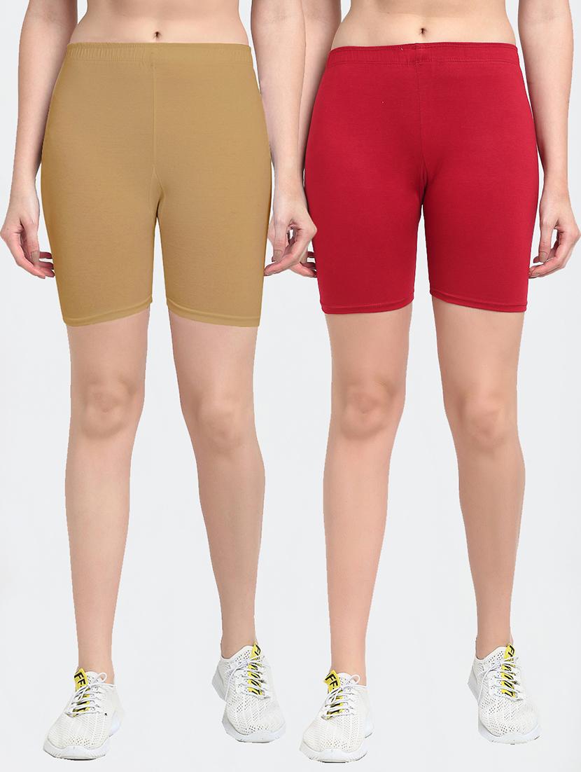 pack of 2 mid rise solid short - 18903978 -  Zoom Image - 0