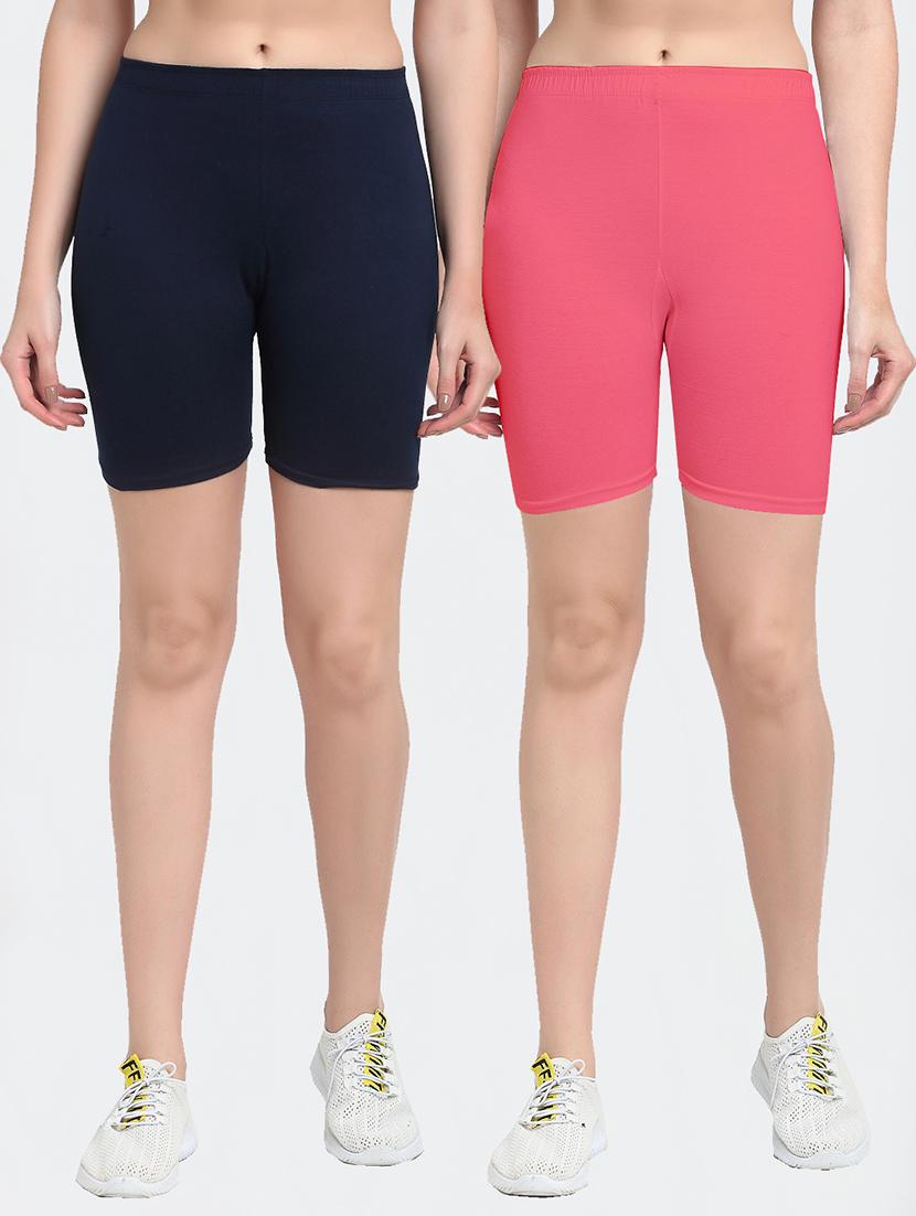 pack of 2 mid rise solid short - 18903981 -  Zoom Image - 0