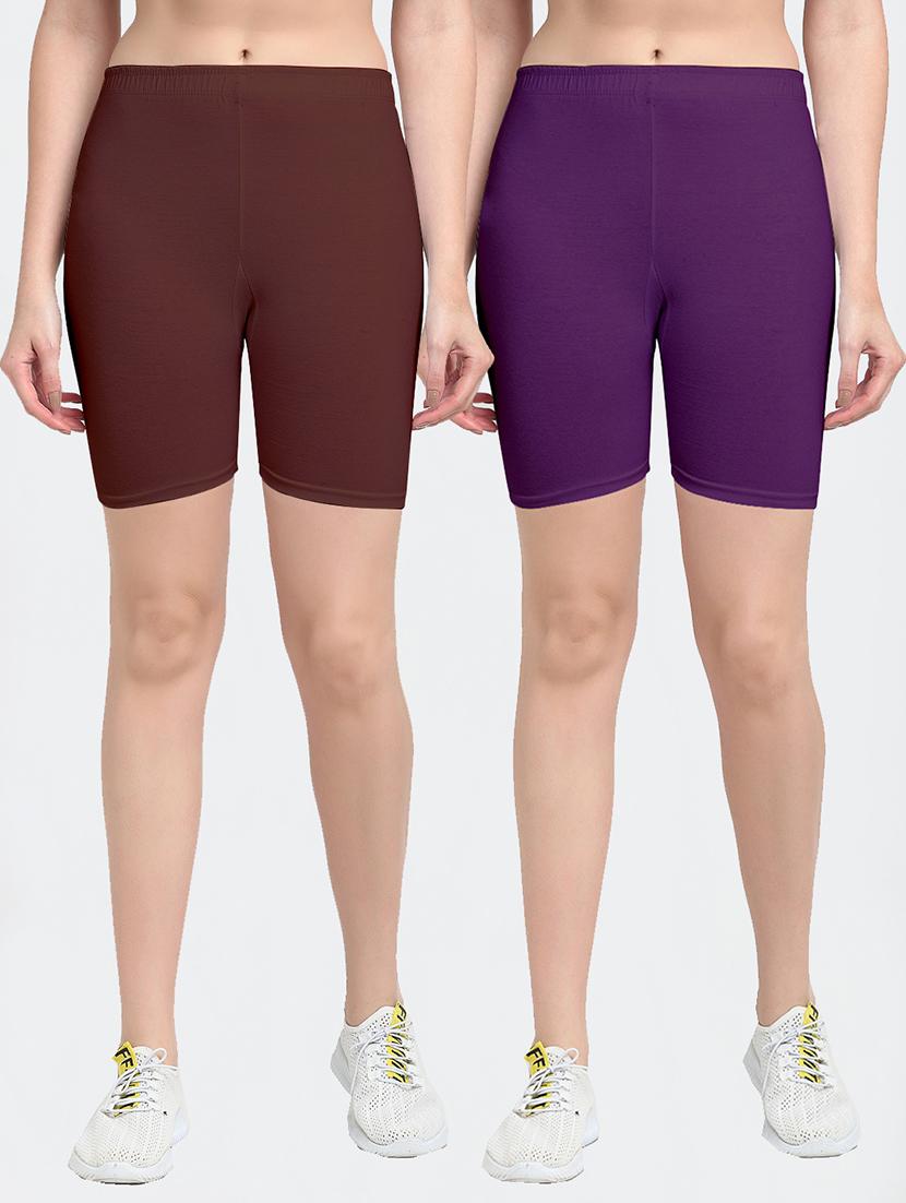 pack of 2 mid rise solid short - 18903988 -  Zoom Image - 0