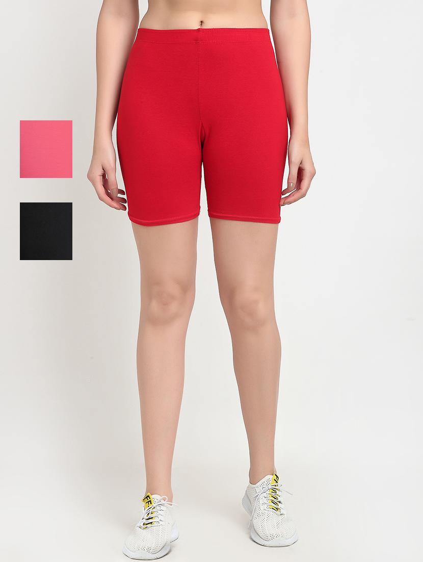 pack of 3 mid rise solid short - 18904007 -  Zoom Image - 0