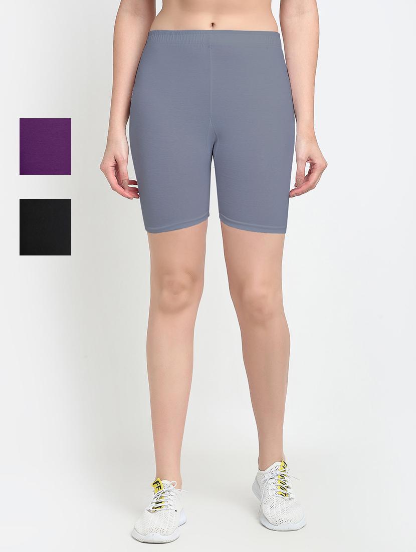 pack of 3 mid rise solid short - 18904013 -  Zoom Image - 0