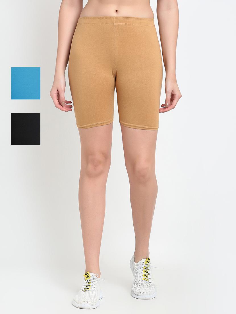 pack of 3 mid rise solid short - 18904026 -  Zoom Image - 0