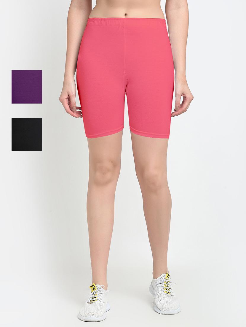 pack of 3 mid rise solid short - 18904032 -  Zoom Image - 0