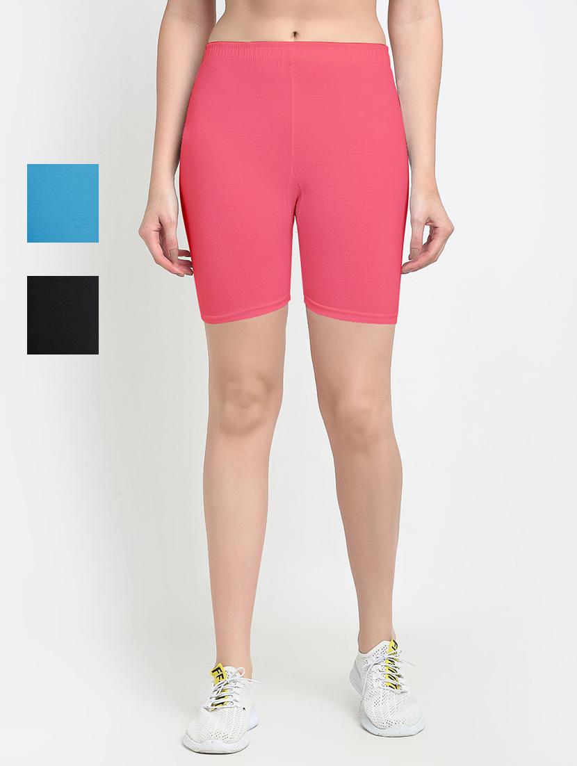 pack of 3 mid rise solid short - 18904033 -  Zoom Image - 0