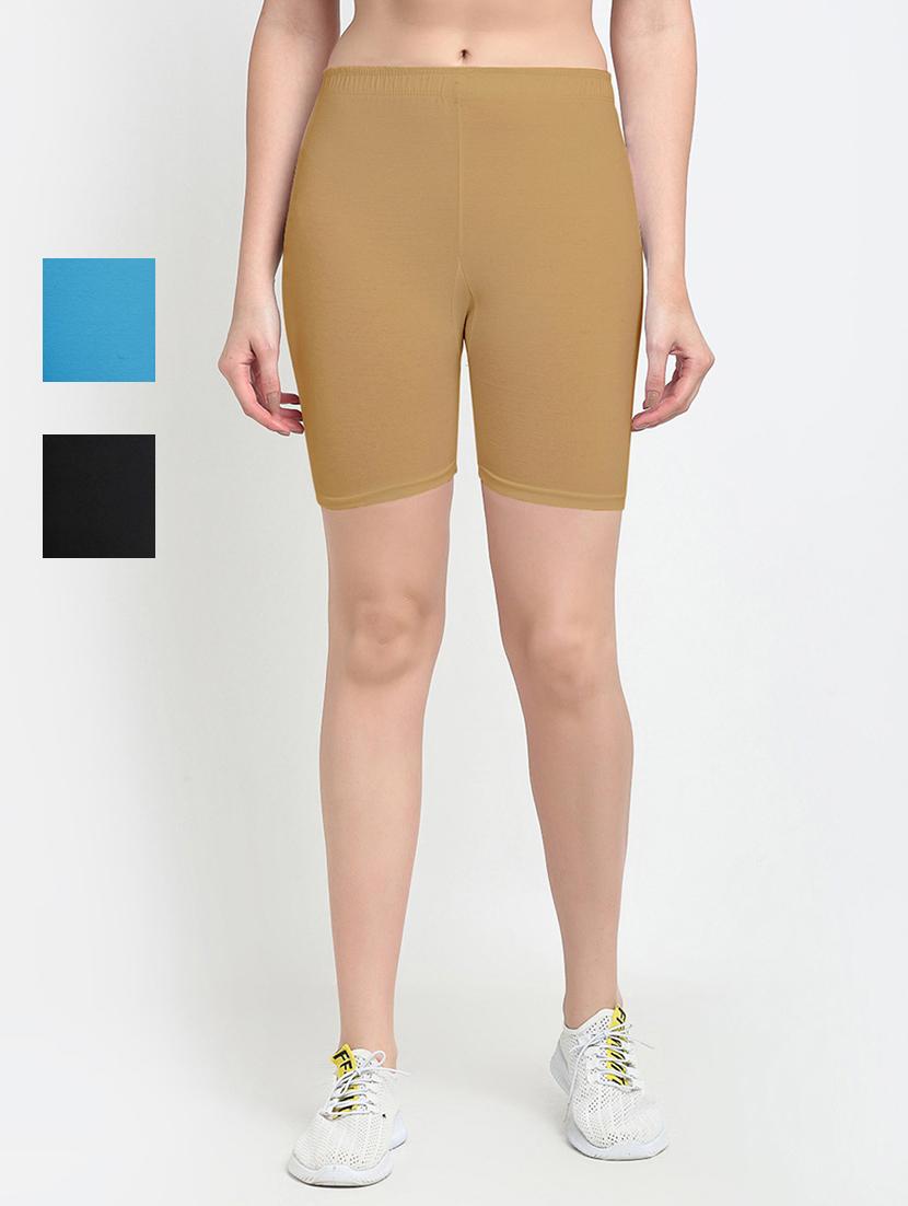 pack of 3 mid rise solid short - 18904040 - Zoom Image - 0