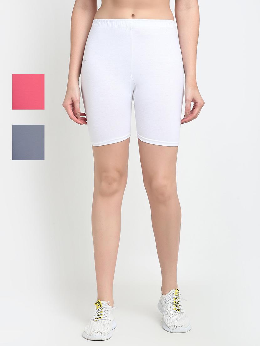 pack of 3 mid rise solid short - 18904048 -  Zoom Image - 0