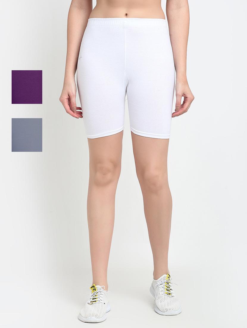 pack of 3 mid rise solid short - 18904049 -  Zoom Image - 0