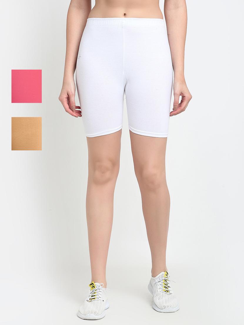 pack of 3 mid rise solid short - 18904060 -  Zoom Image - 0