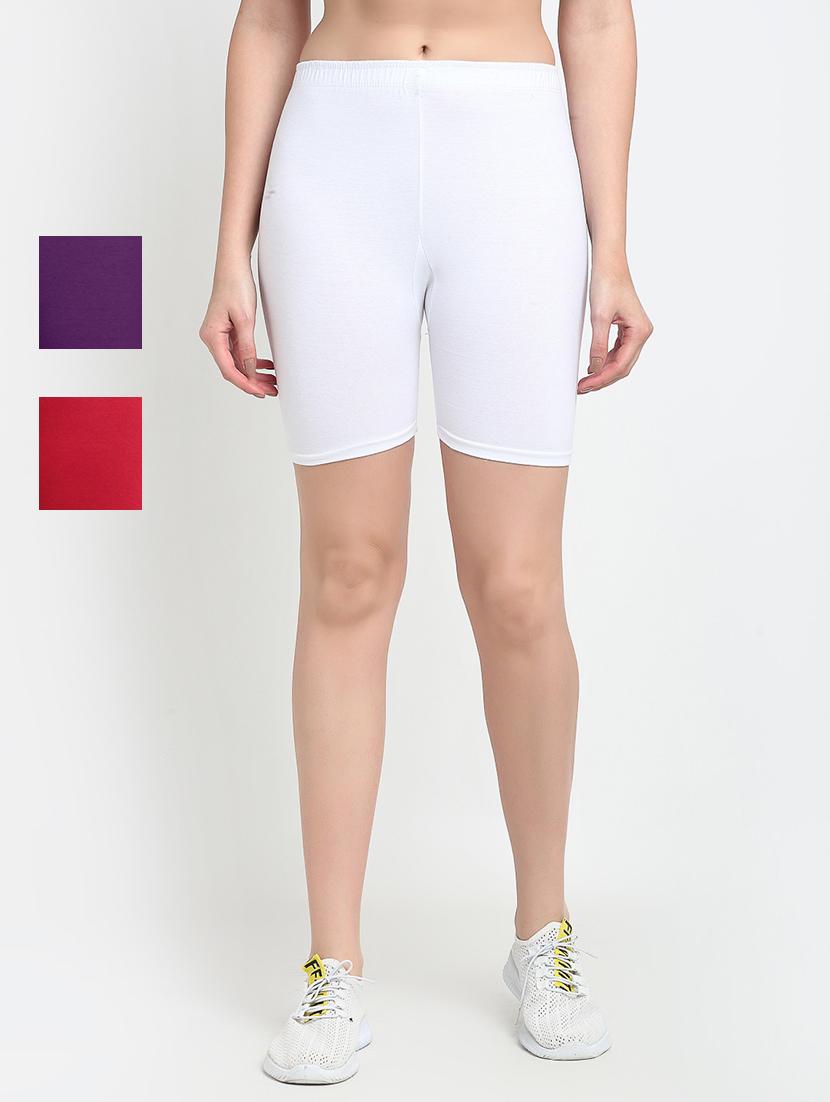 pack of 3 mid rise solid short - 18904065 - Zoom Image - 0