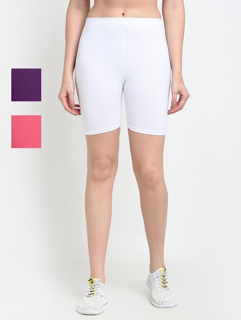 pack of 3 mid rise solid short - 18904068 -  Zoom Image - 0