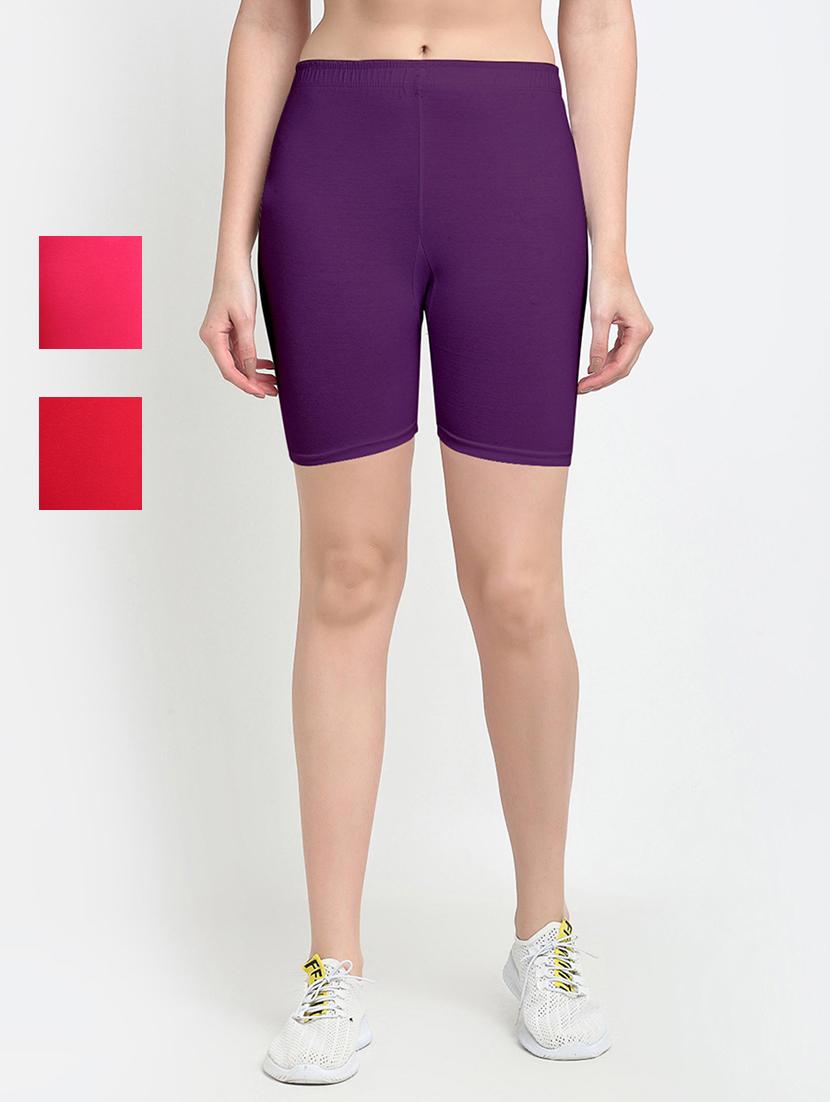 pack of 3 mid rise solid short - 18904096 -  Zoom Image - 0