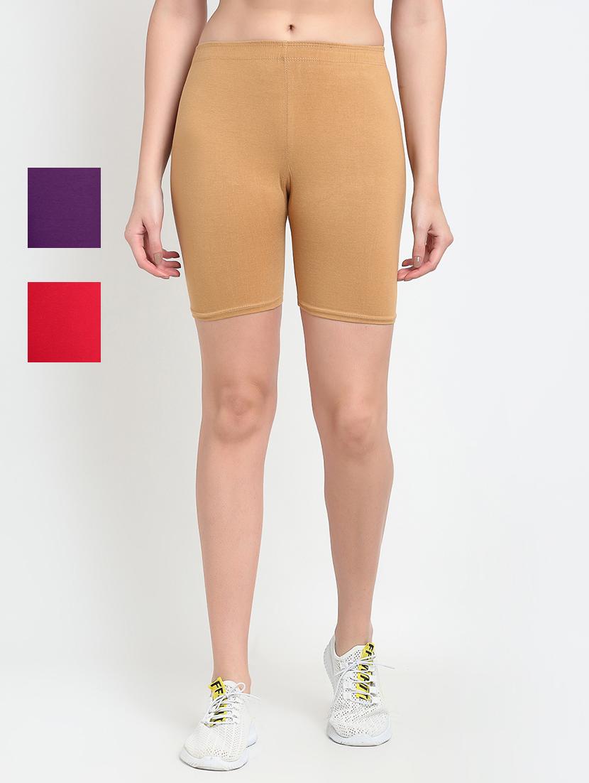 pack of 3 mid rise solid short - 18904101 -  Zoom Image - 0