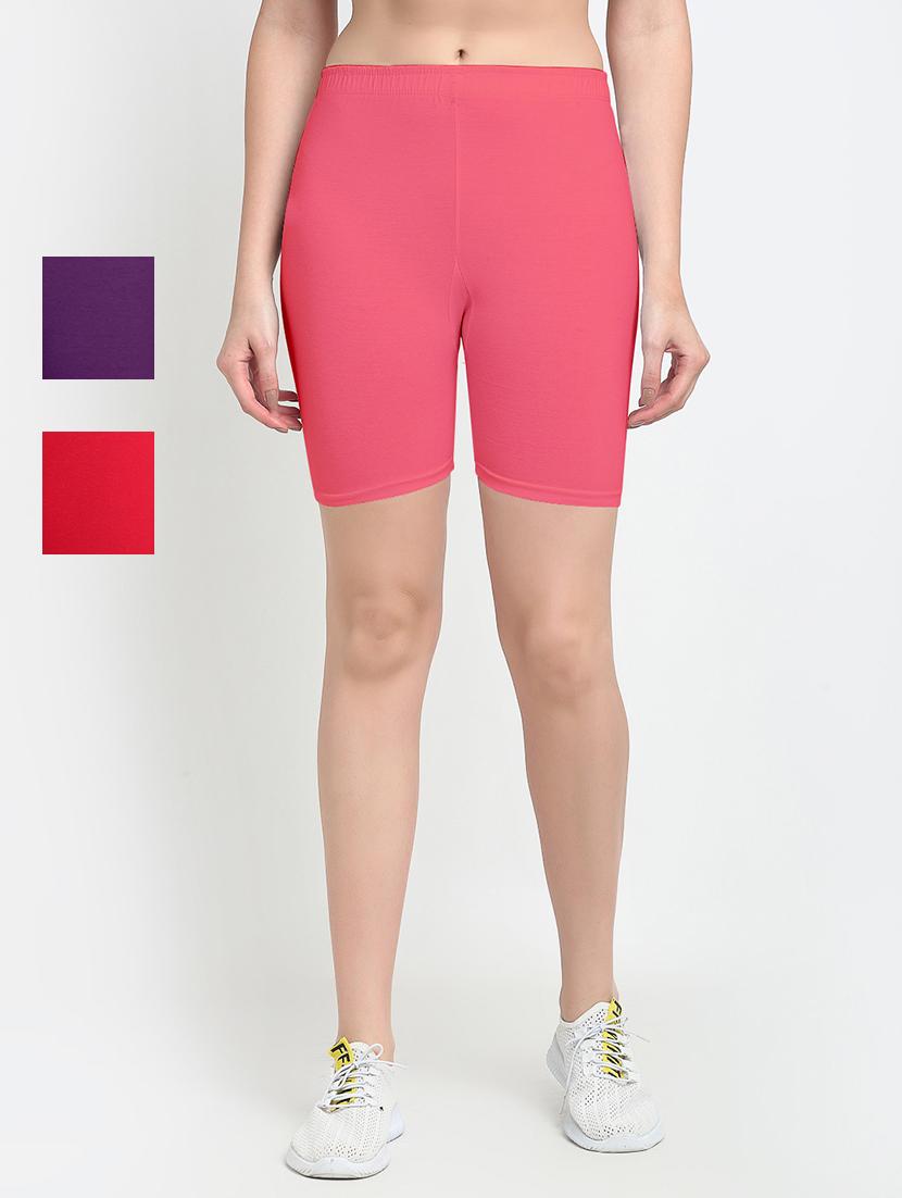 pack of 3 mid rise solid short - 18904110 -  Zoom Image - 0