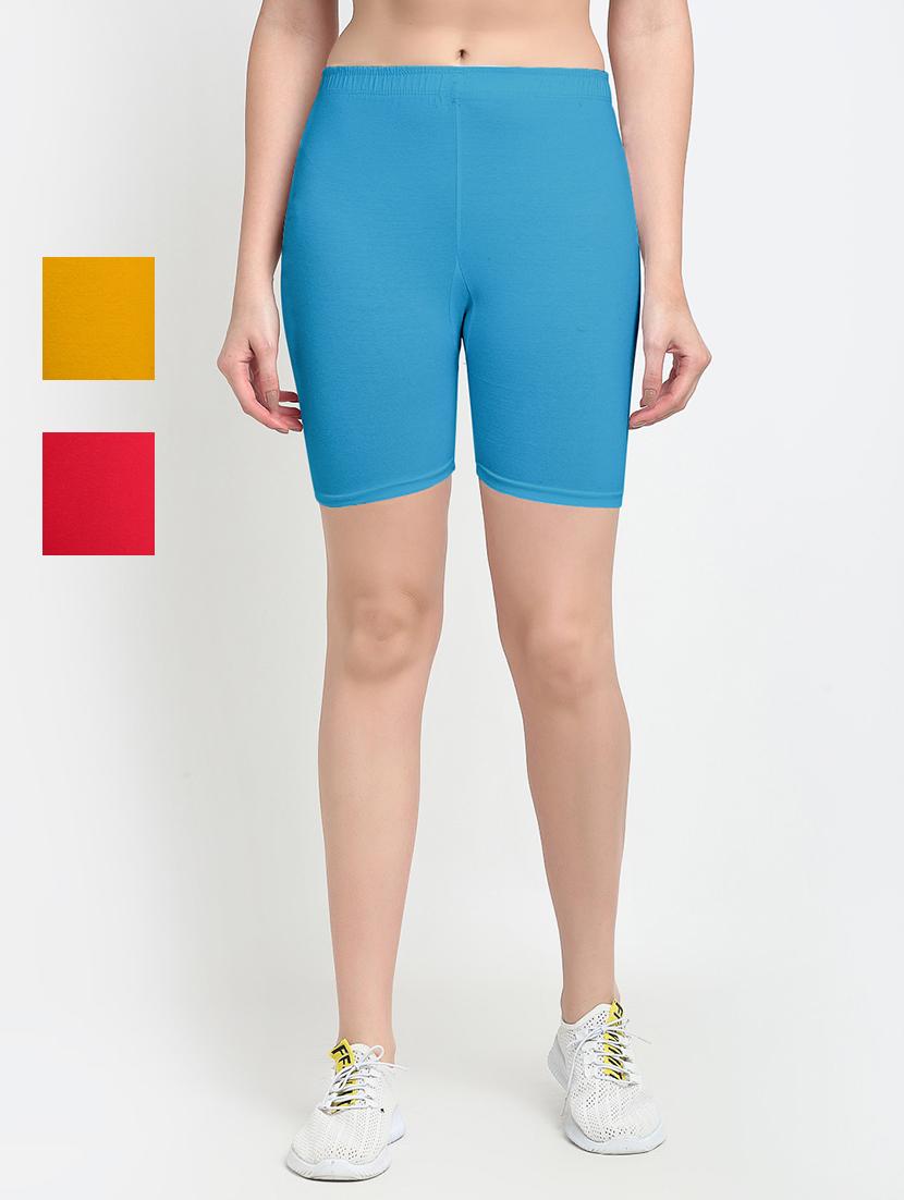 pack of 3 mid rise solid short - 18904125 -  Zoom Image - 0