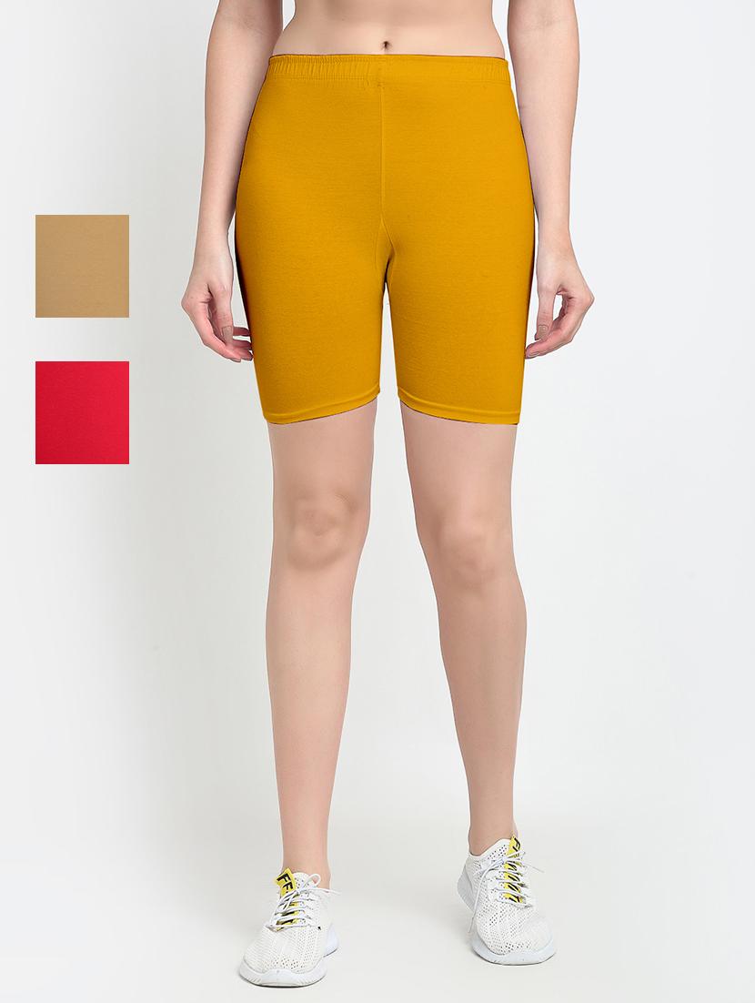 pack of 3 mid rise solid short - 18904127 - Zoom Image - 0