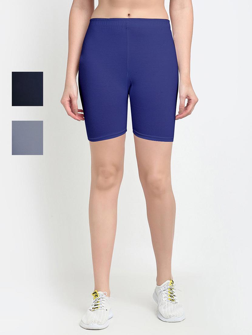 pack of 3 mid rise solid short - 18904134 -  Zoom Image - 0