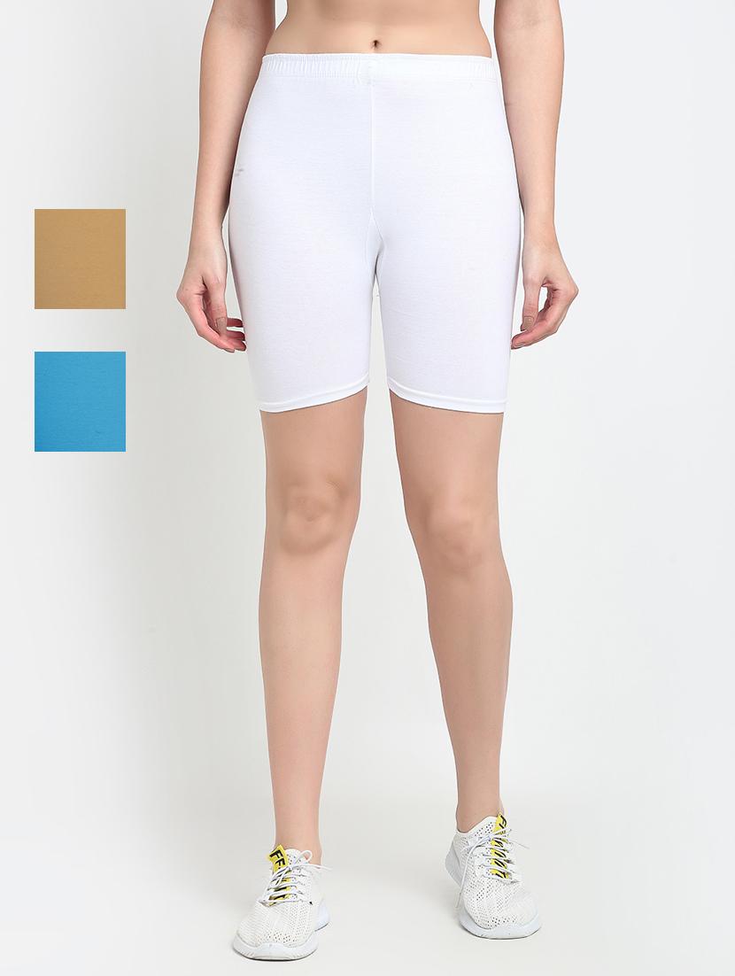 pack of 3 mid rise solid short - 18904141 -  Zoom Image - 0
