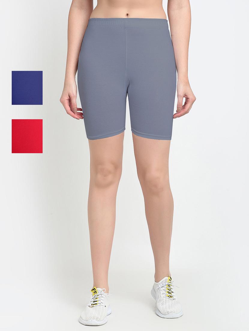 pack of 3 mid rise solid short - 18904144 -  Zoom Image - 0