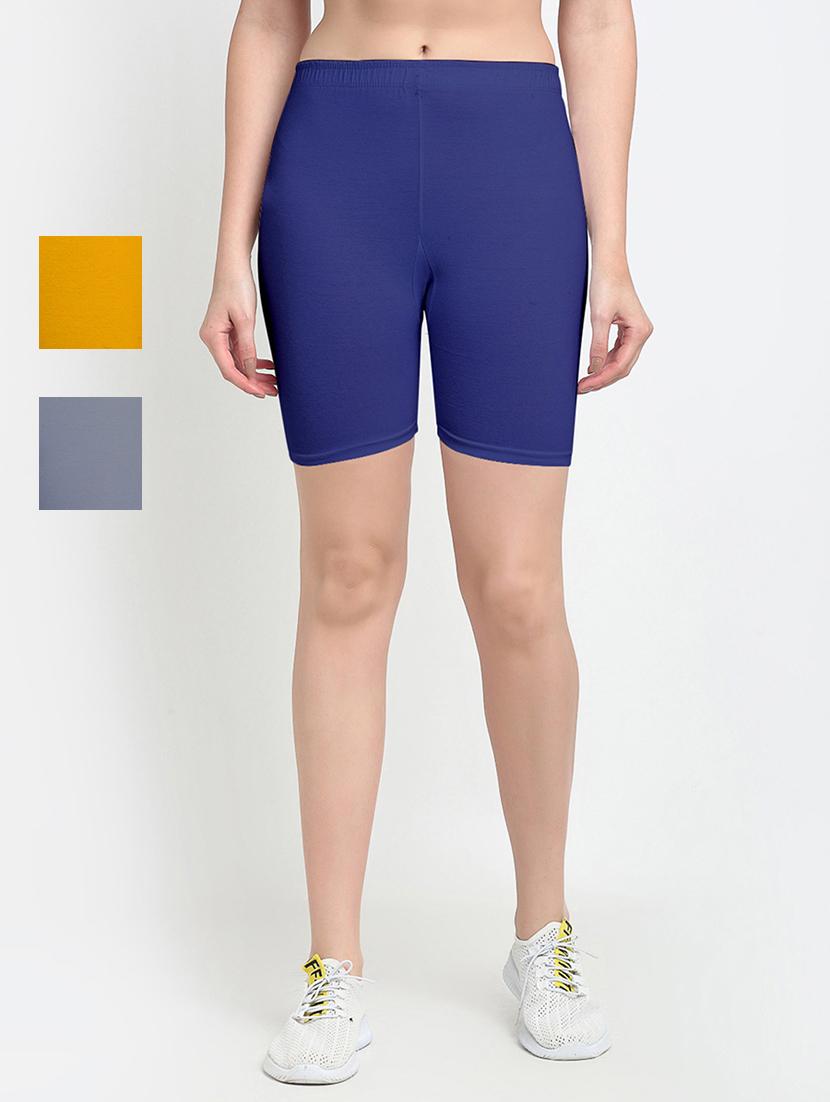 pack of 3 mid rise solid short - 18904146 -  Zoom Image - 0