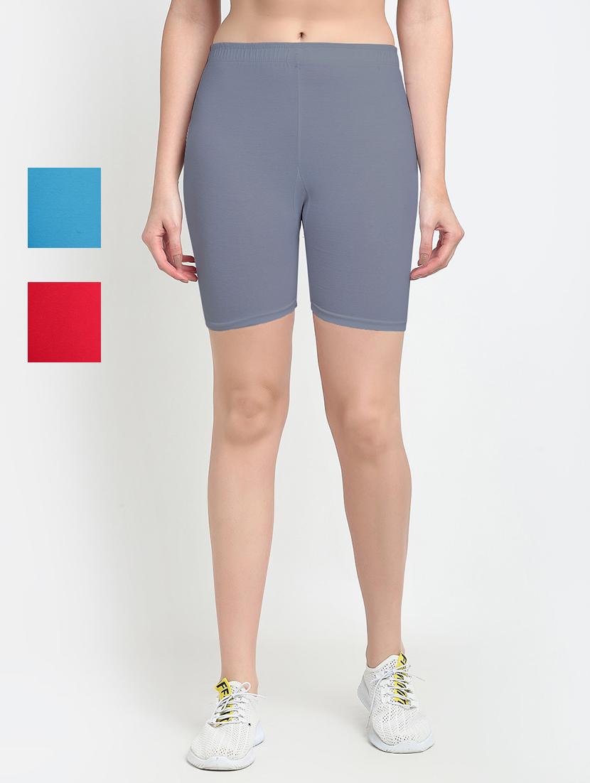 pack of 3 mid rise solid short - 18904148 -  Zoom Image - 0