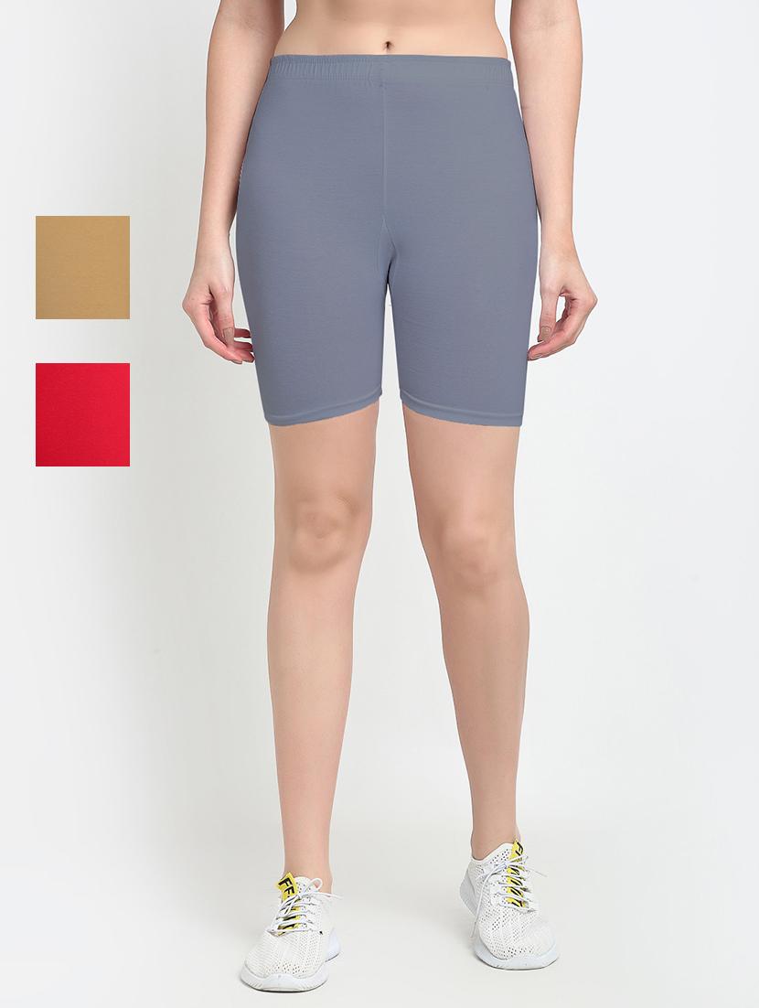 pack of 3 mid rise solid short - 18904149 - Zoom Image - 0