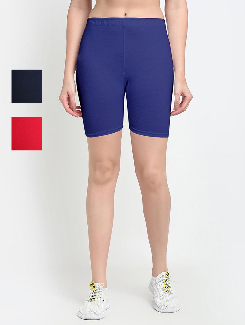 pack of 3 mid rise solid short - 18904157 -  Zoom Image - 0