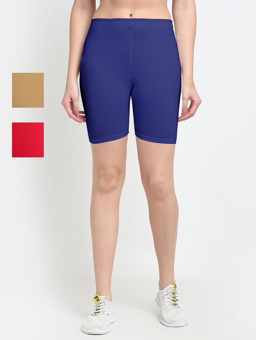 pack of 3 mid rise solid short - 18904163 -  Zoom Image - 0