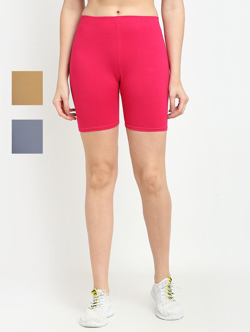 pack of 3 mid rise solid short - 18904165 - Zoom Image - 0