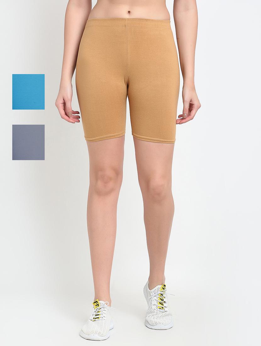pack of 3 mid rise solid short - 18904173 - Zoom Image - 0