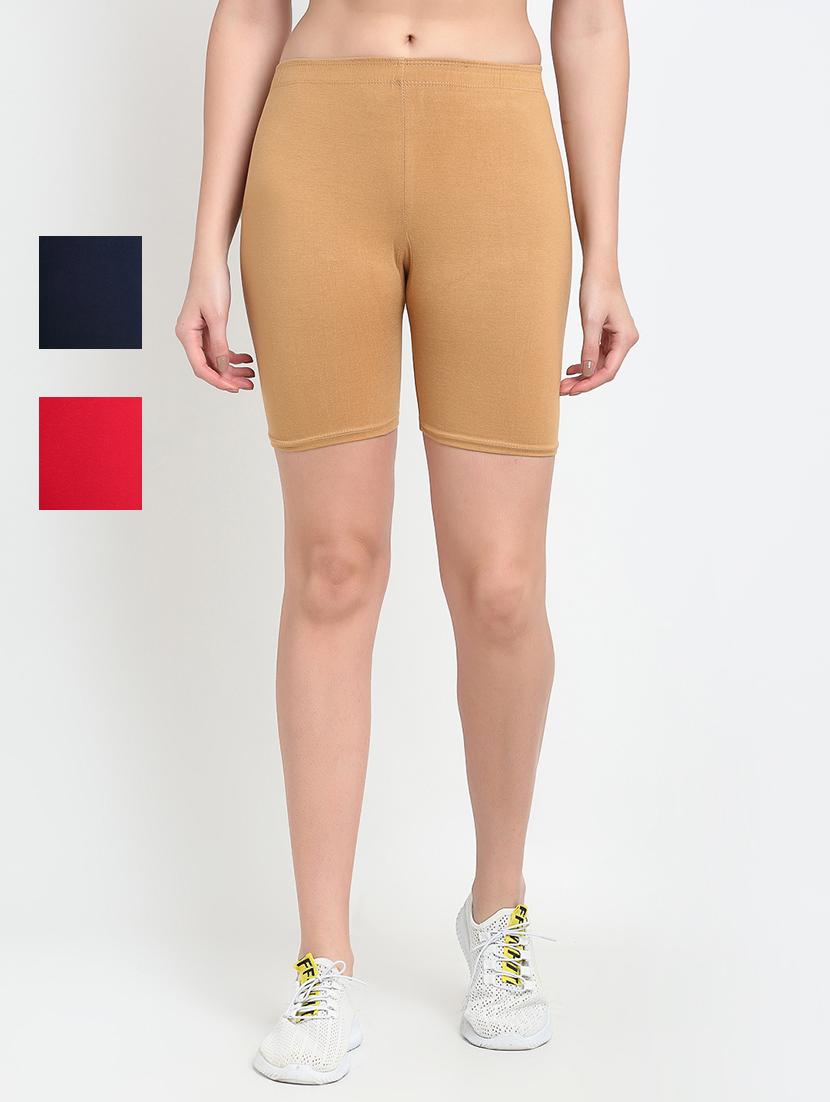 pack of 3 mid rise solid short - 18904174 - Zoom Image - 0