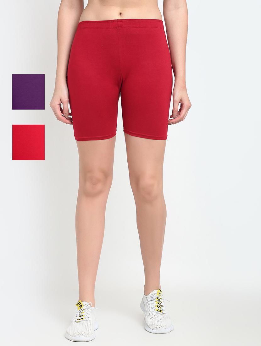 pack of 3 mid rise solid short - 18904179 -  Zoom Image - 0