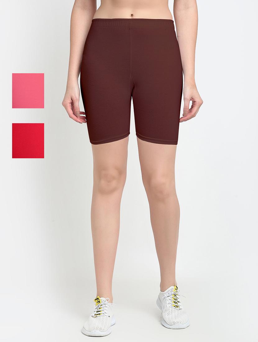 pack of 3 mid rise solid short - 18904188 -  Zoom Image - 0
