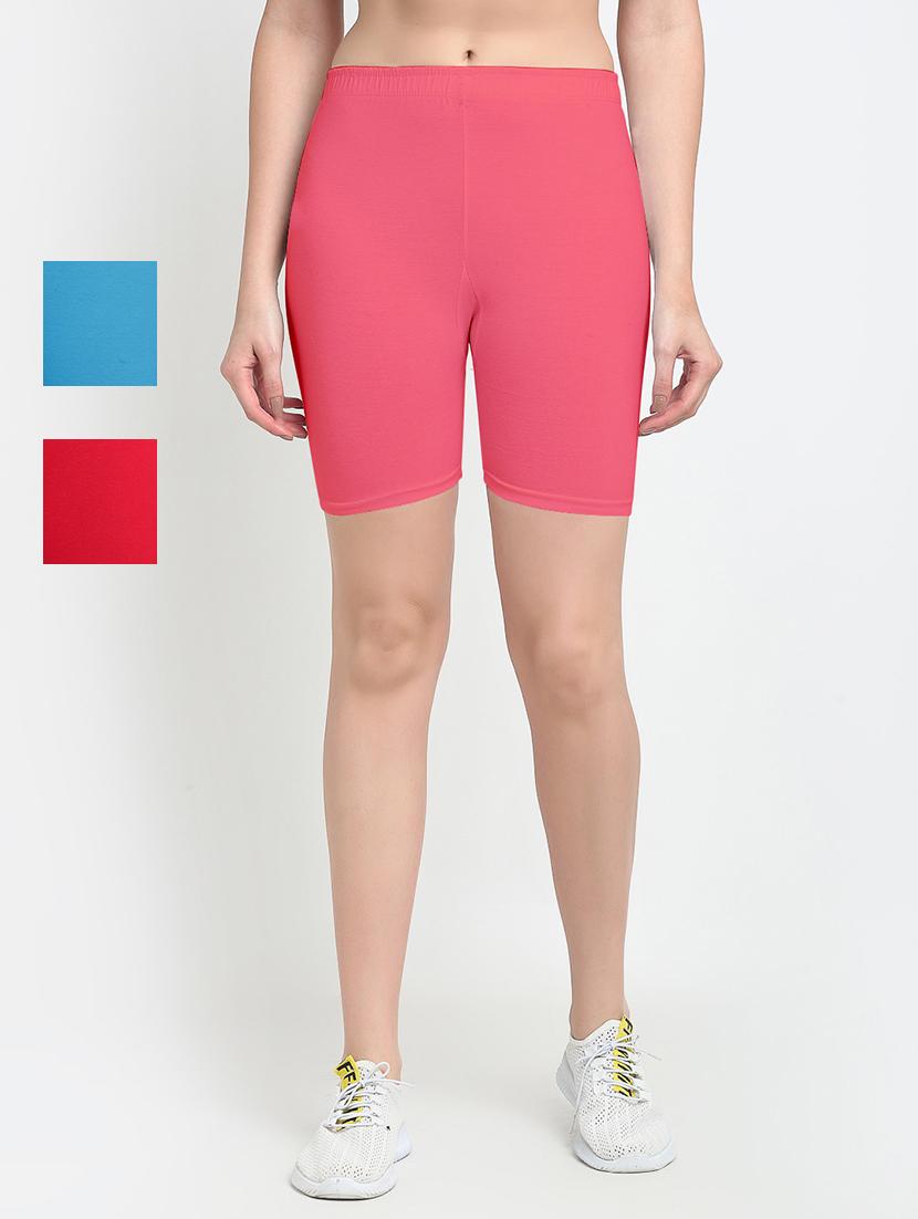 pack of 3 mid rise solid short - 18904189 -  Zoom Image - 0