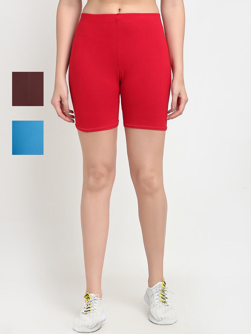 pack of 3 mid rise solid short - 18904203 - Zoom Image - 0