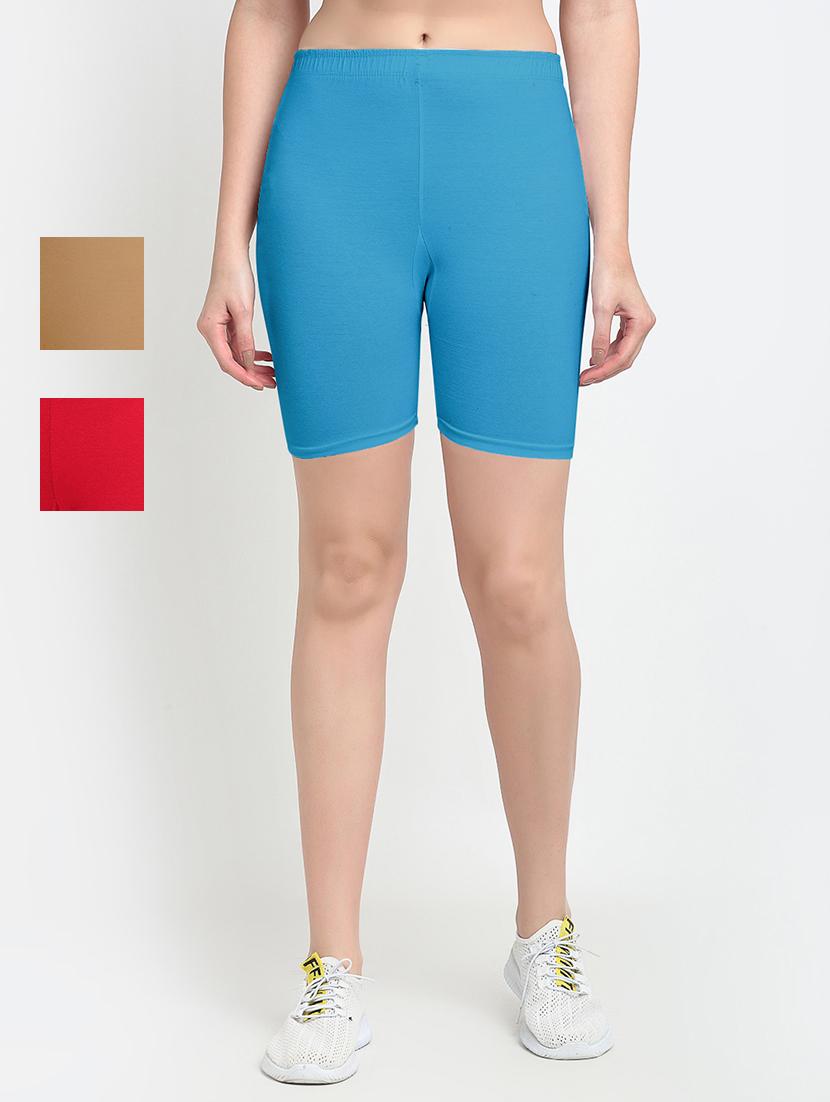 pack of 3 mid rise solid short - 18904207 -  Zoom Image - 0