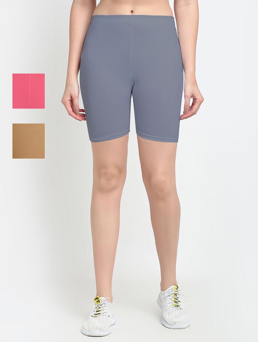pack of 3 mid rise solid short - 18904208 -  Zoom Image - 0