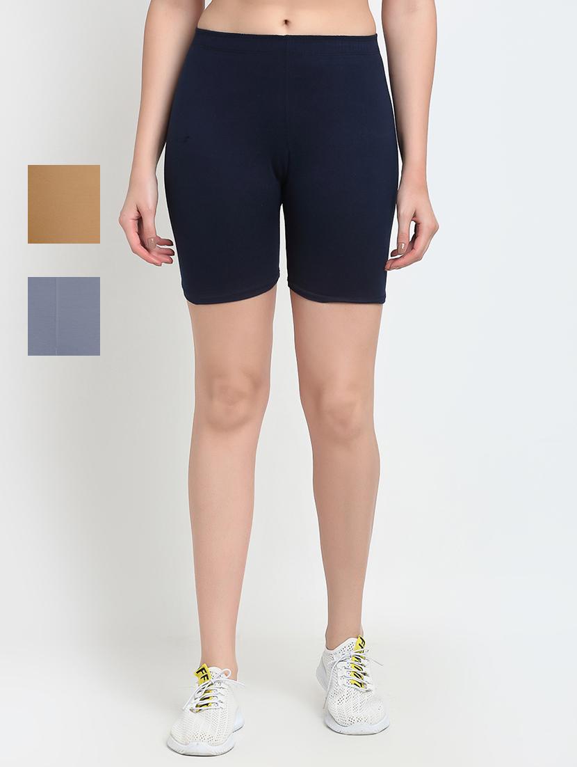 pack of 3 mid rise solid short - 18904229 -  Zoom Image - 0