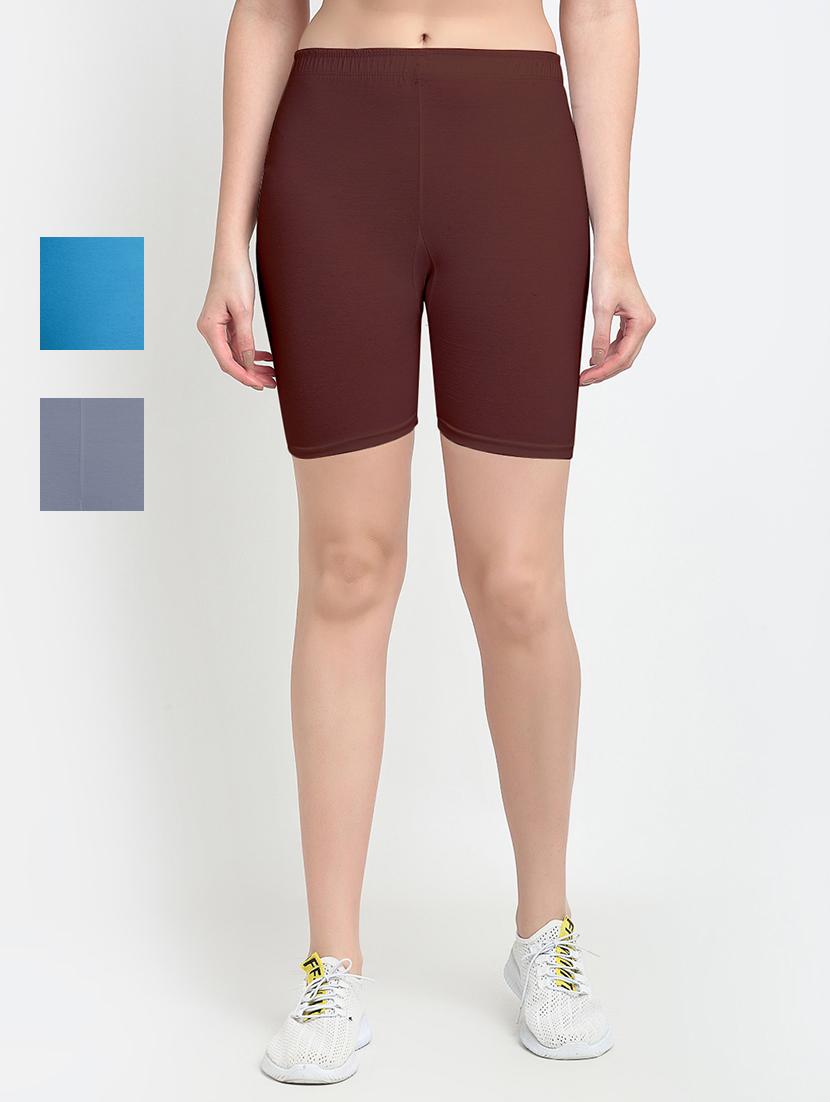 pack of 3 mid rise solid short - 18904232 -  Zoom Image - 0
