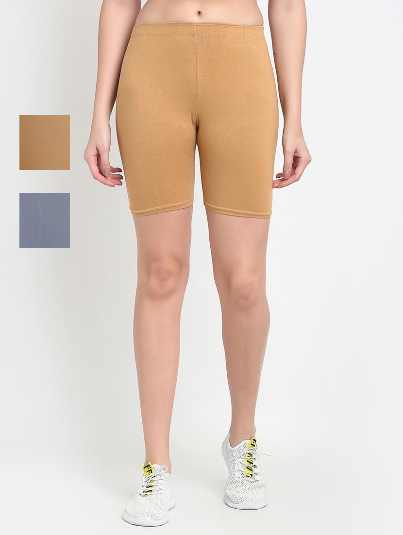 pack of 3 mid rise solid short - 18904235 -  Zoom Image - 0