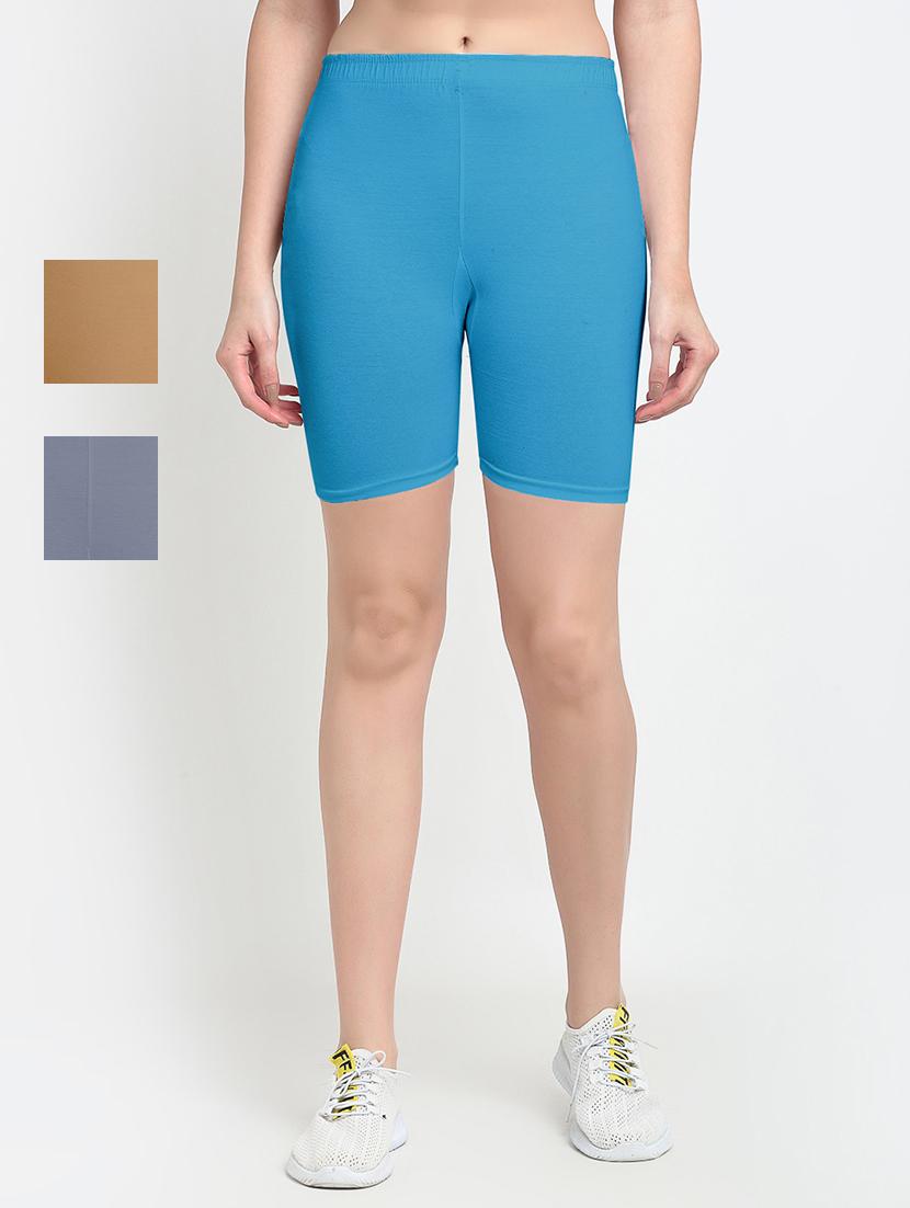 pack of 3 mid rise solid short - 18904240 -  Zoom Image - 0