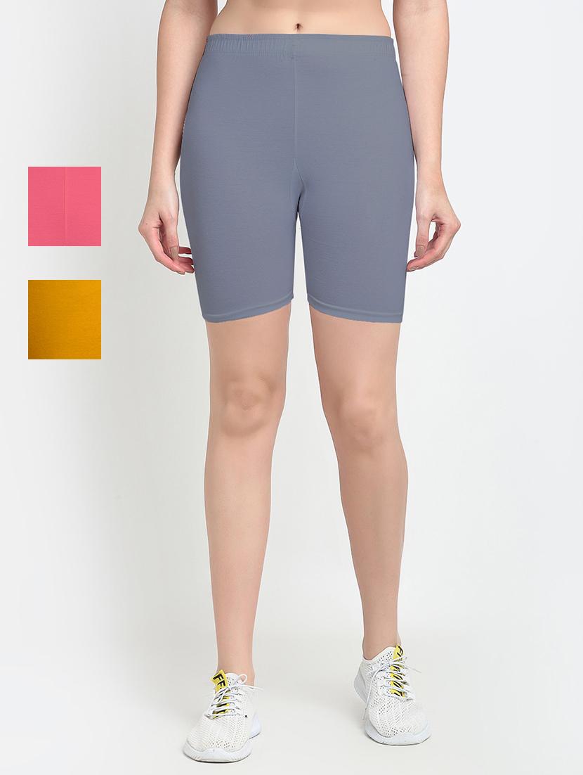 pack of 3 mid rise solid short - 18904247 -  Zoom Image - 0
