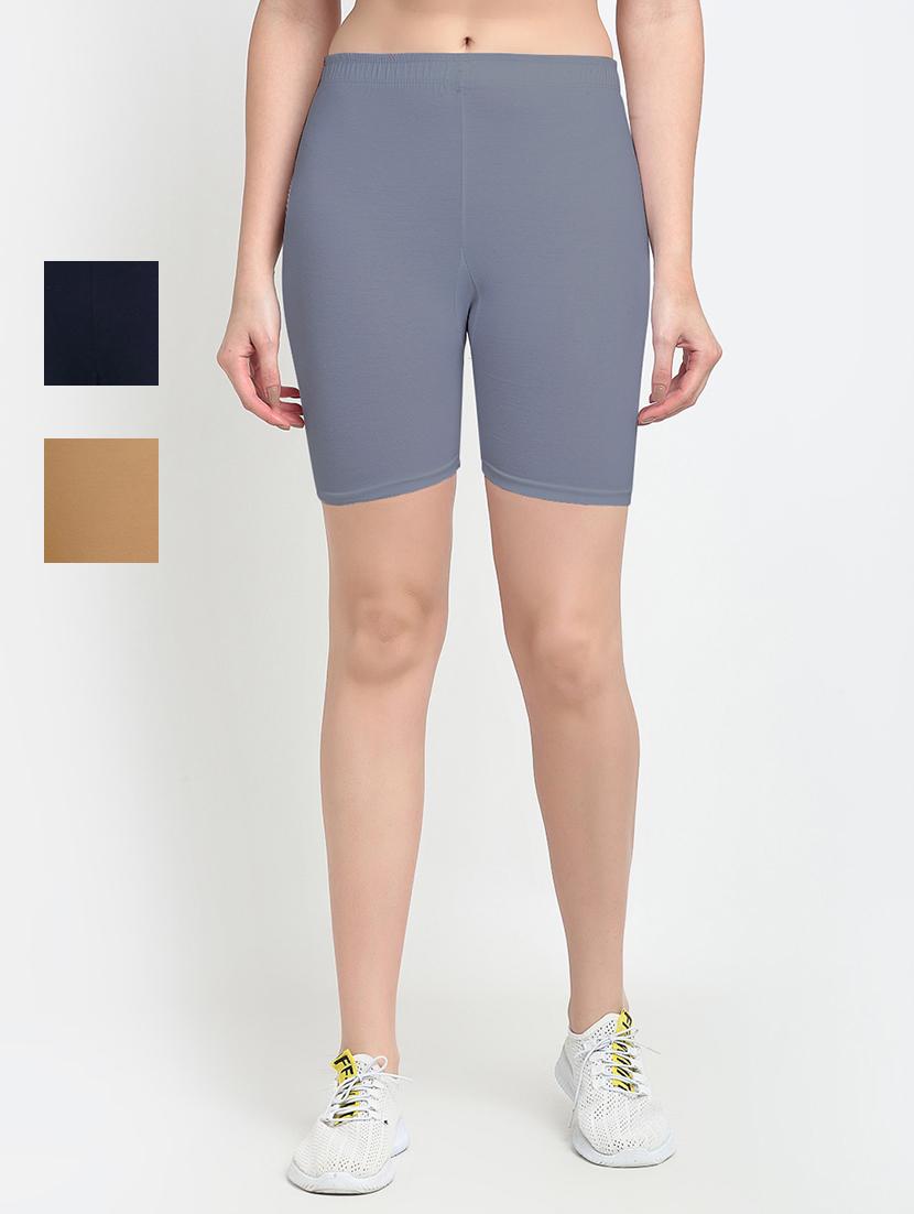 pack of 3 mid rise solid short - 18904259 -  Zoom Image - 0